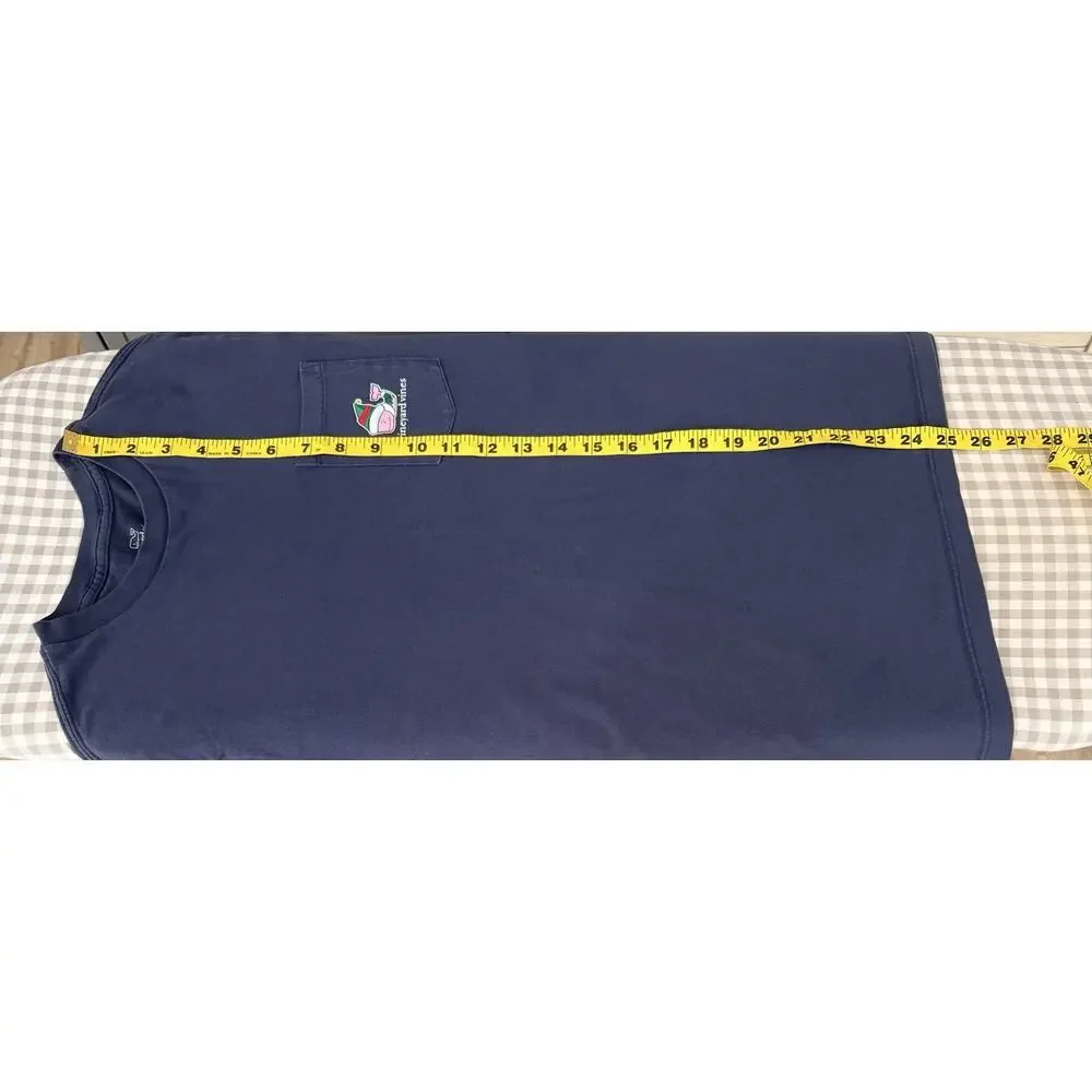 Vineyard Vines Elf Whale Boys T Shirt XL 18 Cotton Navy Long Sleeve Pockets